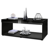 COUCHTISCH Pure Tischplatte und Blenden in Schwarz Hochglanz - Schwarz Hochglanz, Holzwerkstoff (58/104/40.5cm) - Vladon