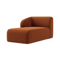 SOFAELEMENT Links Samt Stoff Orange - Terra cotta/Schwarz, Holzwerkstoff/Kunststoff (91/75/166cm) - Makamii