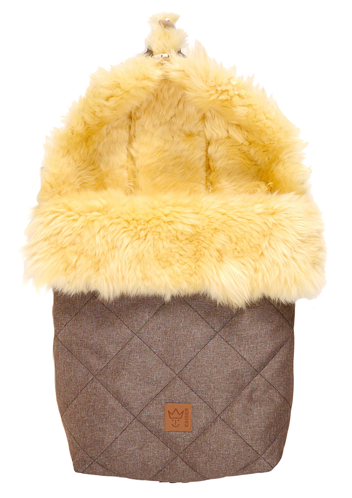 LAMMFELL-FUSSSACK Nelly, medizin, brown melange - Braun, Fell (46/8/88cm) - Kaiserbaby