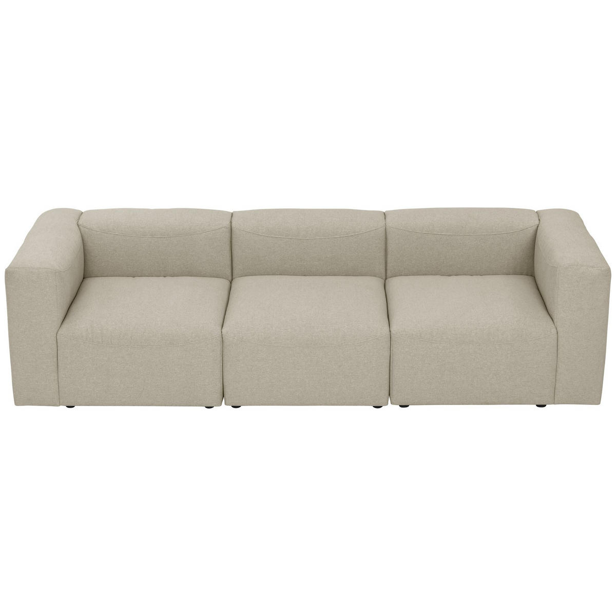SOFA 3-Sitzer Kattrina Flachgewebe creme - Creme, Kunststoff (100/73/275cm) - 58aufmkessel