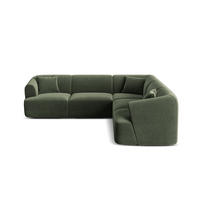 SYMMETRISCHES-MODULARES-ECKSOFA Campi aus Samt grün 6 Sitzplätze - Grün, Textil (255/255cm) - Cosmopolitan Design
