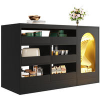 KOMMODE aus MDF 120x40x75cm in Schwarz mit LED-Lichtstreifen - Schwarz, Holzwerkstoff (120/75/40cm) - Modfu