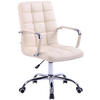 DREHSTUHL Lederlook creme - Chromfarben/Creme, Textil/Metall (56/94/62cm) - CLP