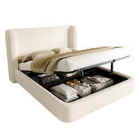 POLSTERBETT 180/200 cm aus Bouclé mit Bettkasten und Lattenrost Beige - Beige, Textil (180/200cm) - Modenvie