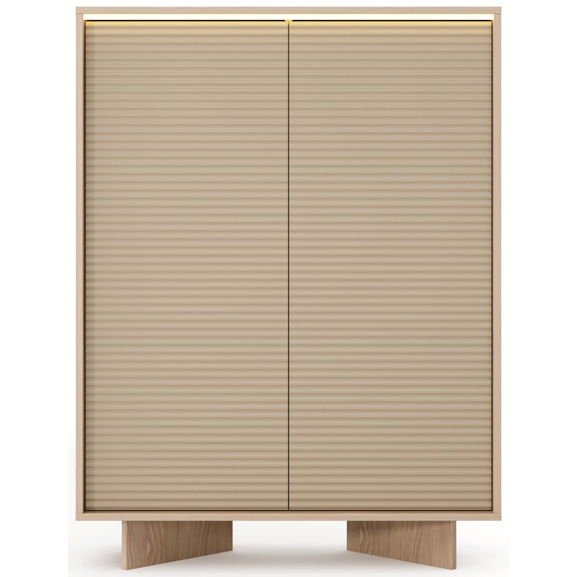 KOMODA Semi, 103 cm - cappuccino/béžová, kompozitné drevo (103.9/138.4/40cm) - Selsey