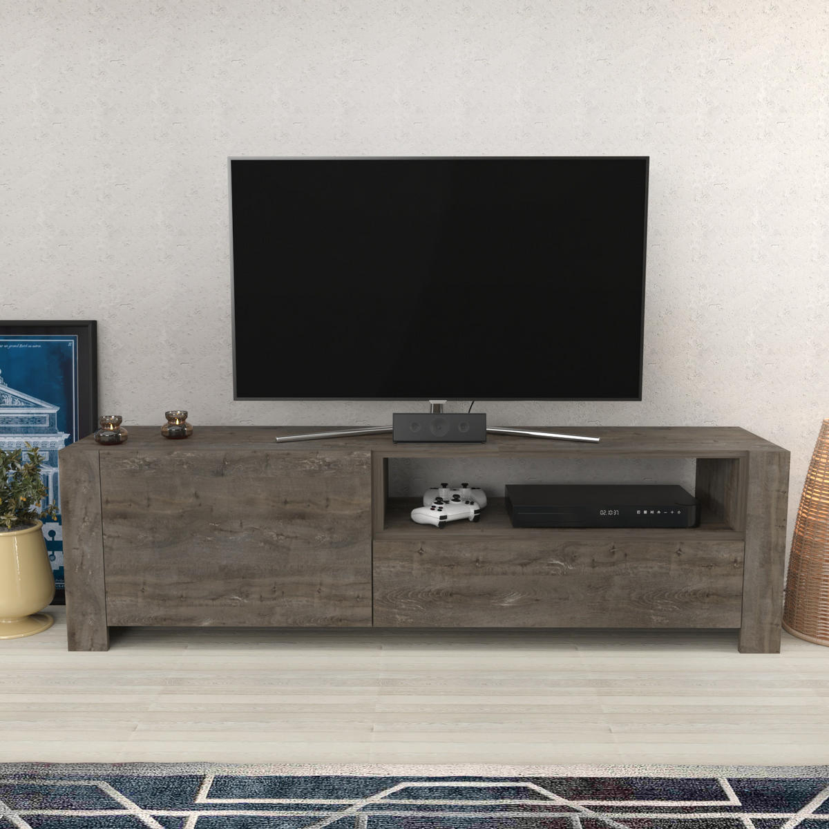 TV-ELEMENT Piedmont Wenge - Walnussfarben, Holzwerkstoff (160/46/36.8cm)