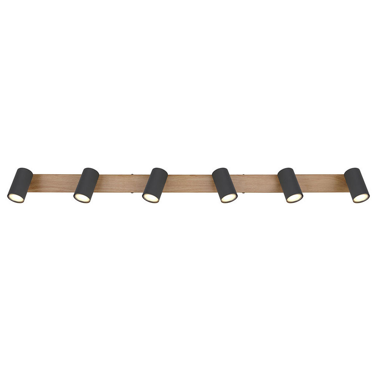 DECKENLEUCHTE Metall Schwarz 6-flammig - Schwarz, Metall (115/6/120cm)