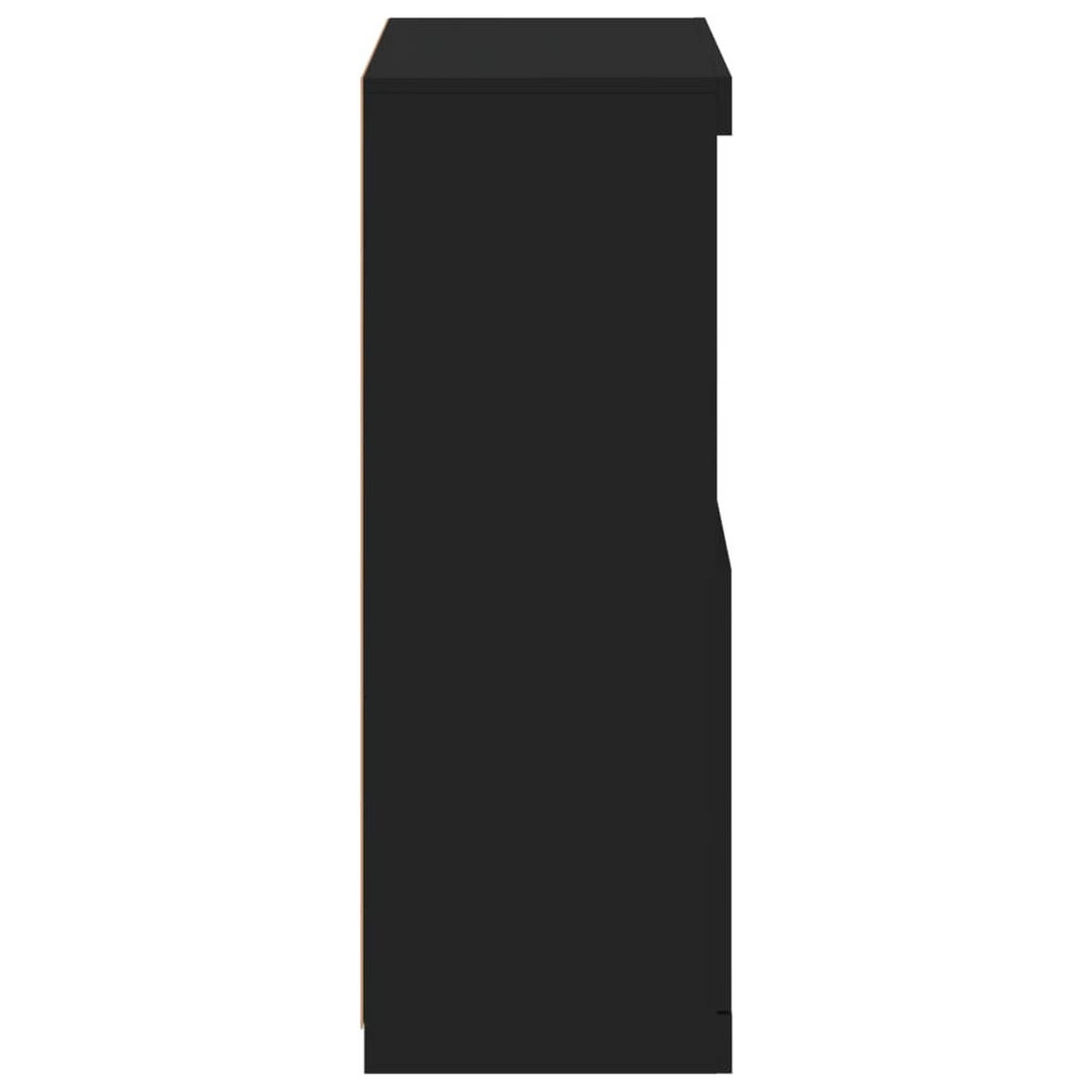 SIDEBOARD mit LED-Licht, 2 Türen 60,5/37/100 cm aus Holzwerkstoff Schwarz - Schwarz, Holz (60.5/100/37cm) - vidaXL