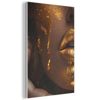 AKUSTIKBILD Frau - Gold - Luxus - Porträt Wanddeko 60x90 cm - Goldfarben, Kunststoff (60/90/0.9cm) - MuchoWow