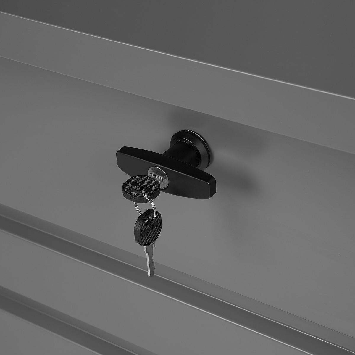 AUFLAGENBOX Stahl grau 100/62 cm Cebrosa - Grau, Metall (100/60/62cm) - Beliani