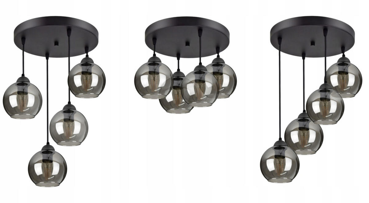 PENDELLEUCHTE HAGEN - Schwarz, Glas/Metall (40/40/70cm) - kiki design