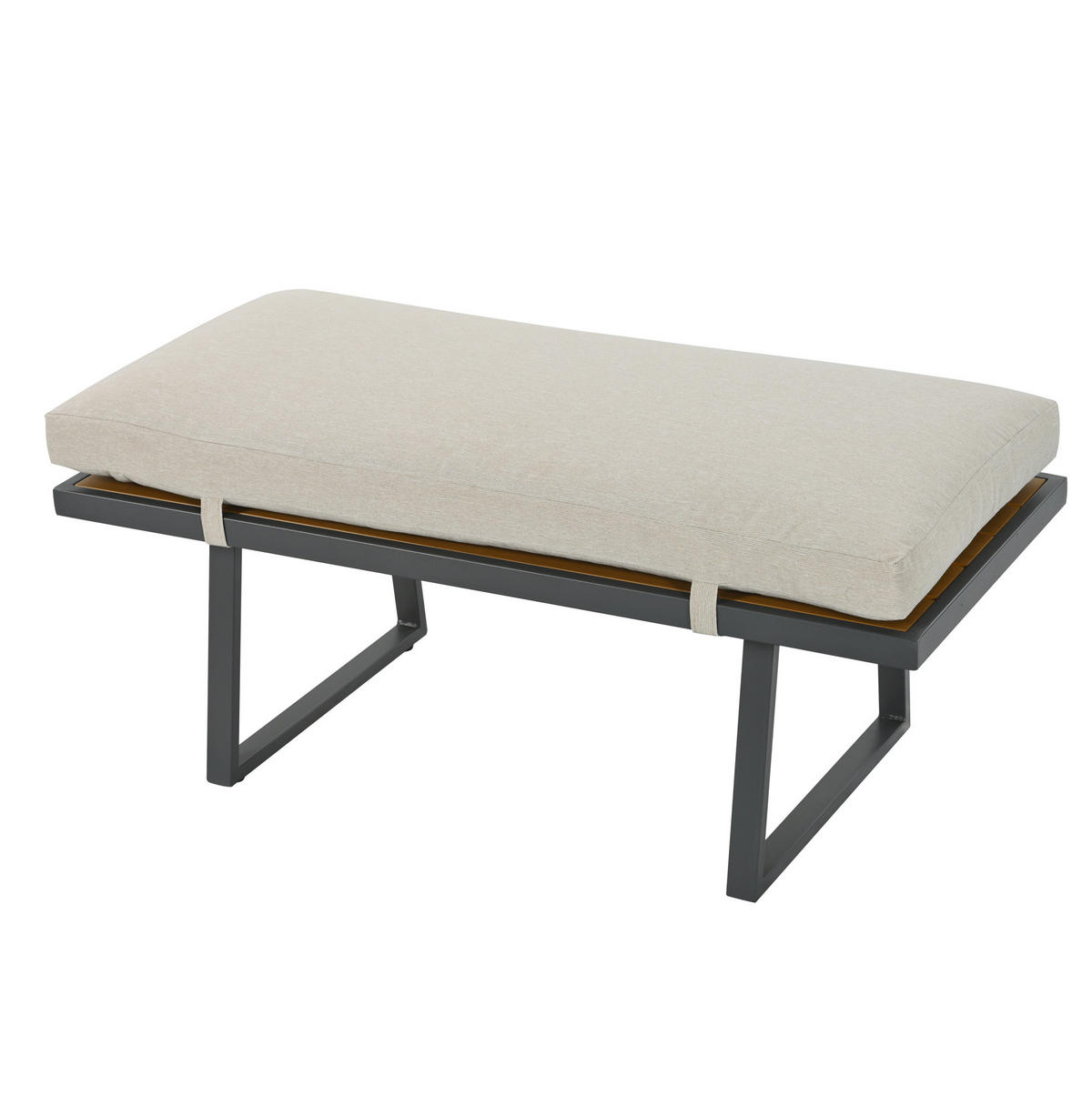 GARTENSET 5-tlg. 187x67x63cm beige aus Stahl und Seil, wasserdicht - Beige, Textil - Modfu