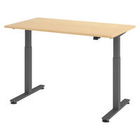 SCHREIBTISCH elektrisch XMST 80/140/74 cm in Ahornfarben/Graphitfarben - Ahornfarben/Graphitfarben, Holzwerkstoff (80/140/74cm) - bümö