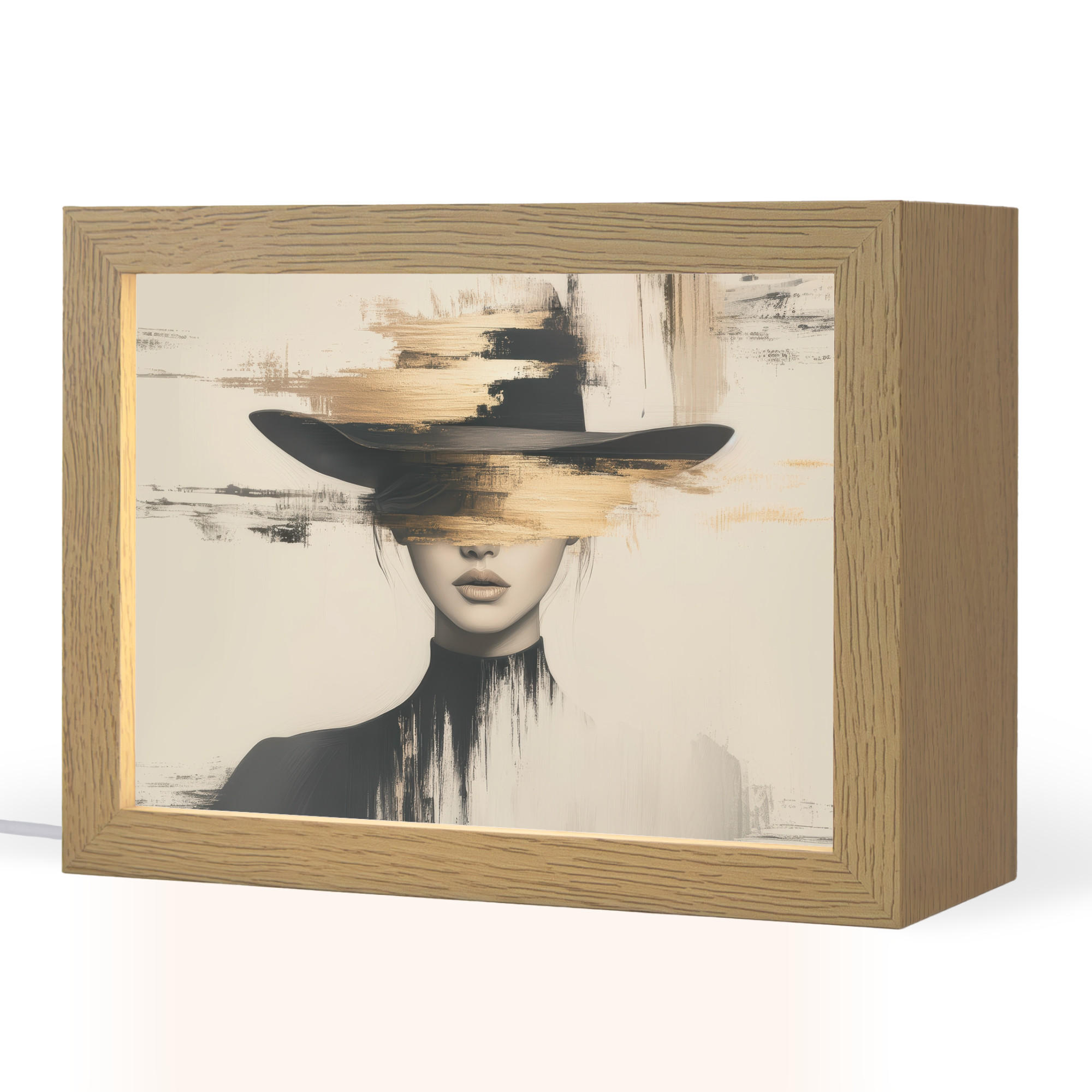 OnlyWow STOLNÍ LAMPA Žena - klobouk - barva 20x15 cm