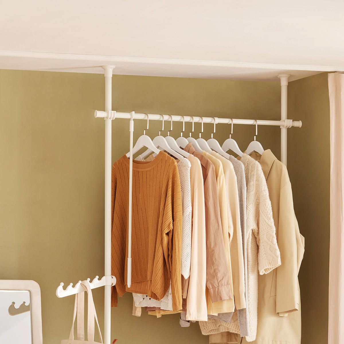 TELESKOP GARDEROBEN SYSTEM Weiß - Weiß, Kunststoff (113/285/1cm) - SoBuy