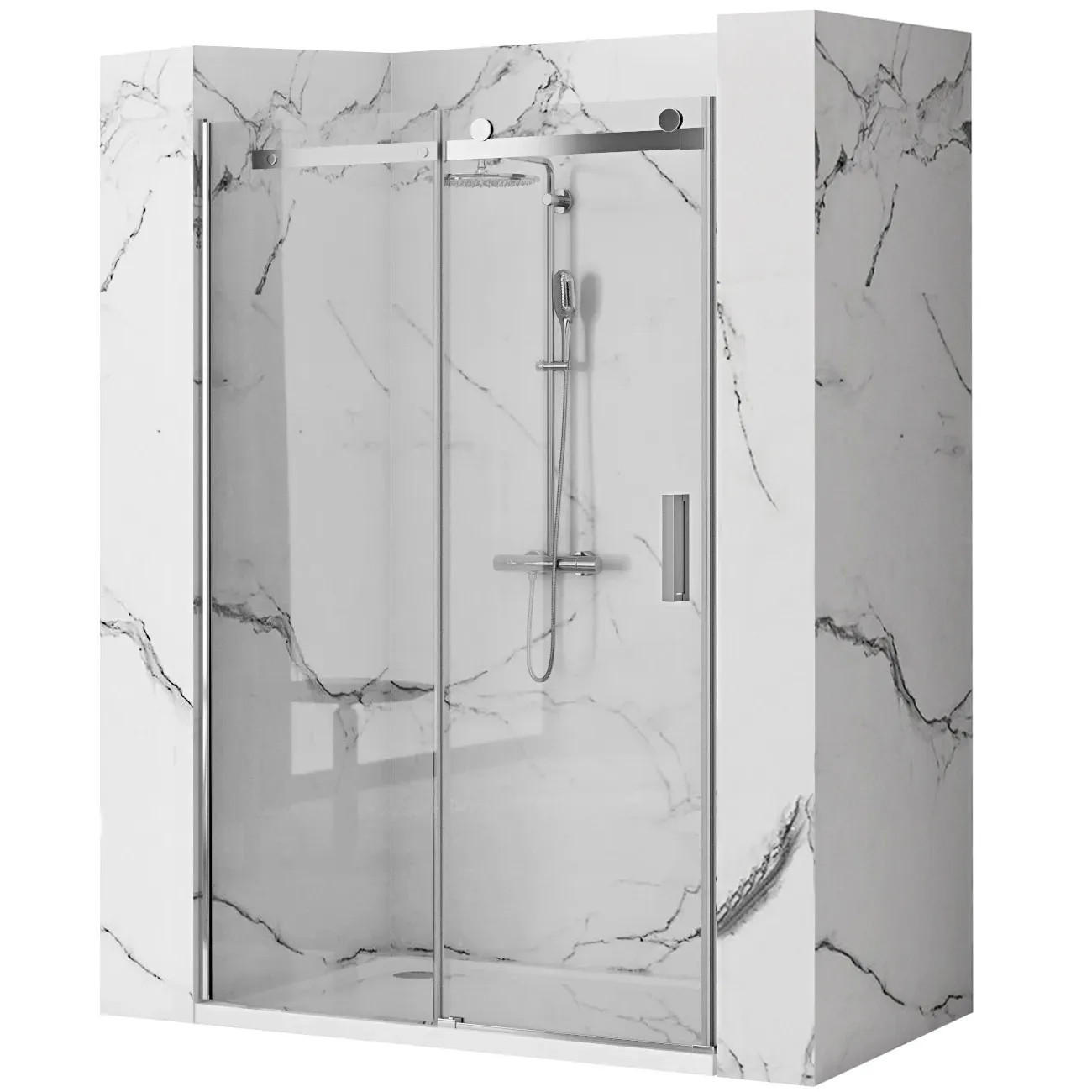 DUSCHTÜR Rea Nixon-2 120 linke - Chromfarben, Glas (119.5/190cm) - REA