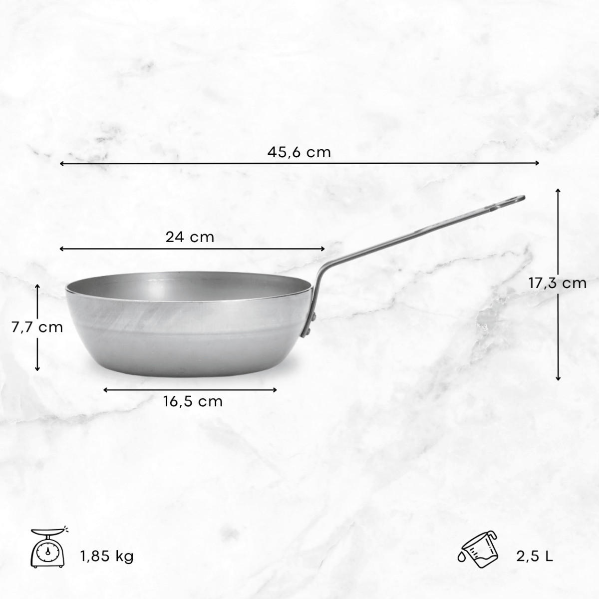 KOCHTOPF Mineral B Element 28 cm - Silberfarben, Metall (28cm) - De Buyer