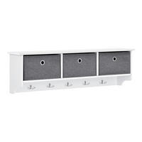 WANDGARDEROBE Horsens - Weiß, Holzwerkstoff (100/30/20cm) - [en.casa]