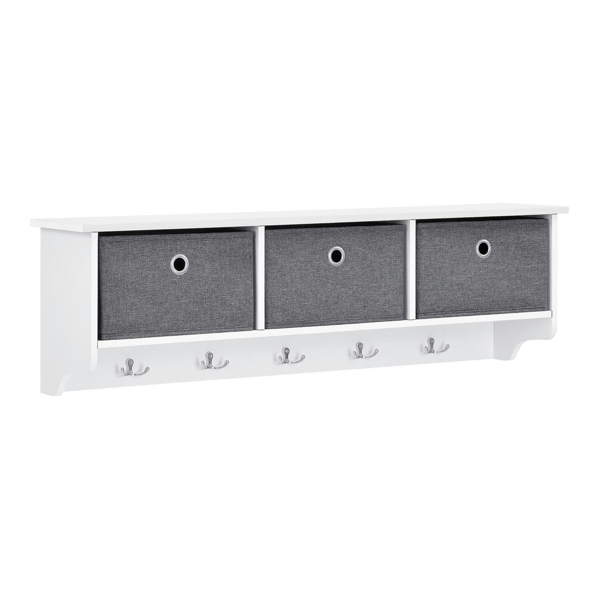 WANDGARDEROBE Horsens - Weiß, Holzwerkstoff (100/30/20cm) - [en.casa]