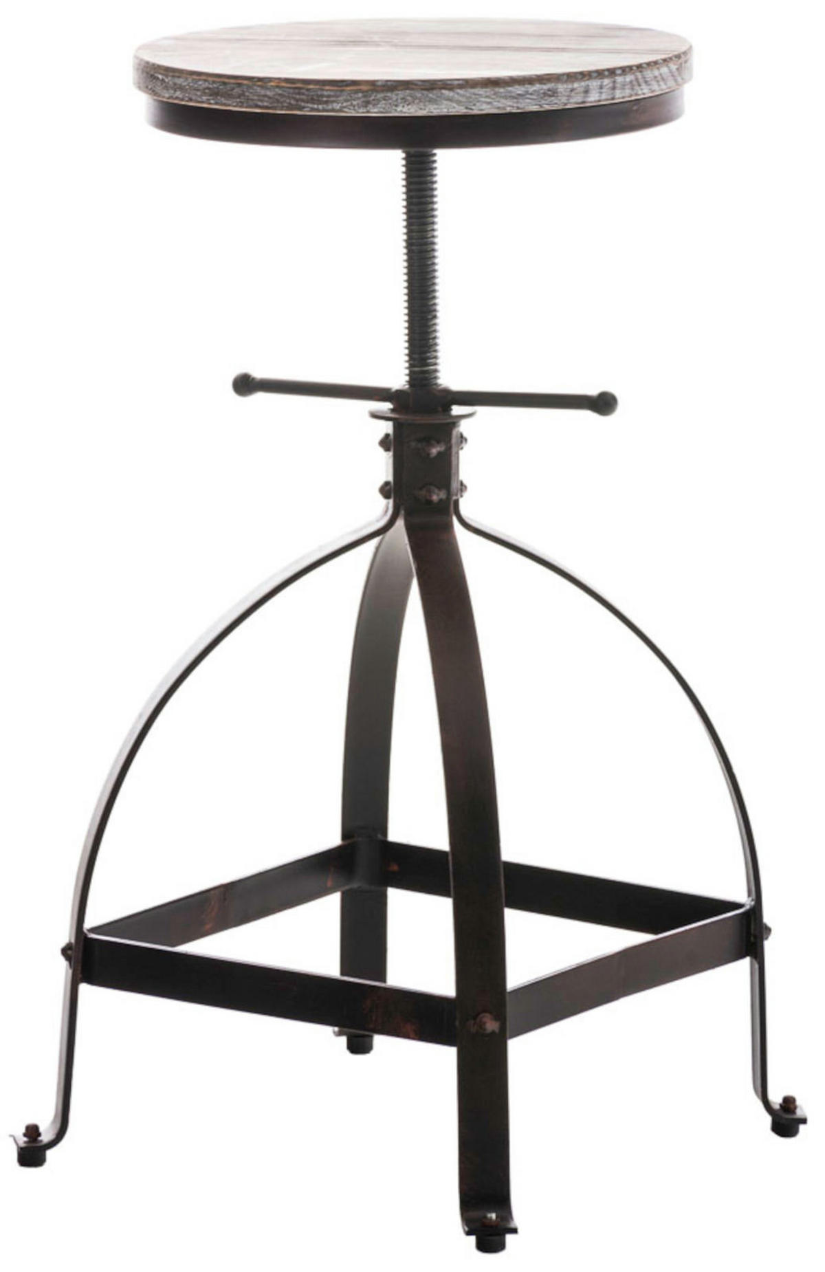 BARHOCKER 2er Set Holz bronze - Bronzefarben, Holz/Metall (36/51/36cm) - CLP