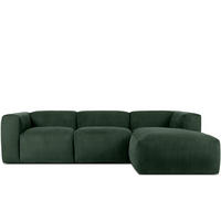 ECKMODULSOFA-RECHTS BUFFO mit extrem weicher und bequemer Sitzfläche, Kordstoff, dunkelgrün - Dunkelgrün, Textil (297/180cm) - KONSIMO®