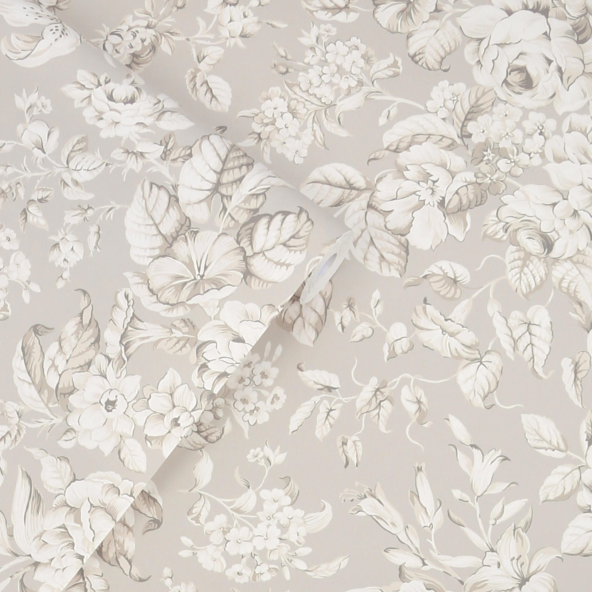 VLIESTAPETE Heledd Blooms Dove Grey - Grau, Papier/Kunststoff (52/1000cm) - Graham & Brown