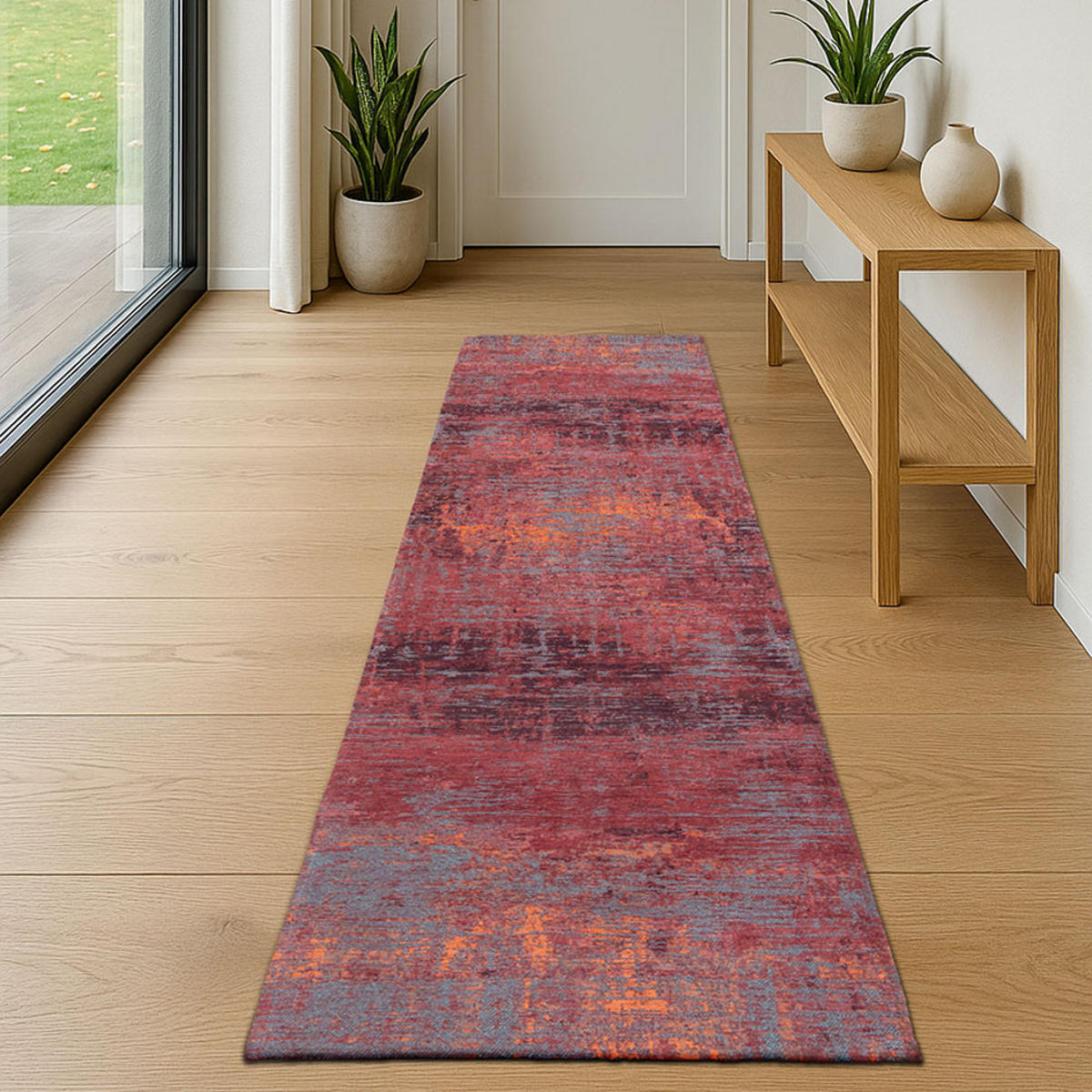 TEPPICH Nassau Red Atlantic Streaks 80/250 cm - Rot, Kunststoff/Textil (80/250cm) - Louis De Poortere