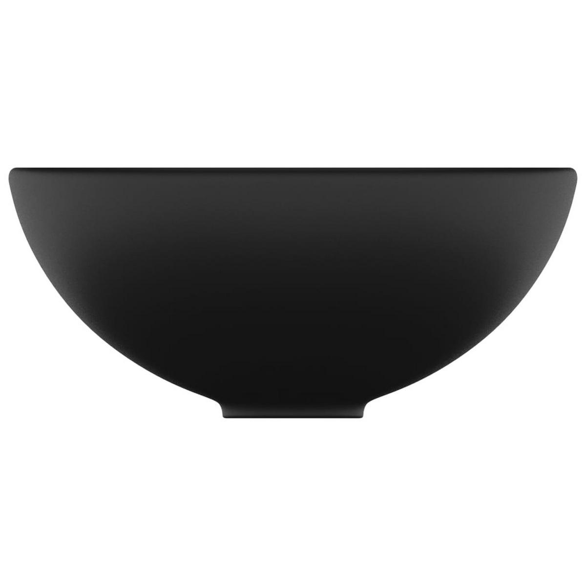 WASCHBECKEN Luxus Rund Matt Schwarz 32,5/14 Cm Keramik - Schwarz, Keramik (32.5/14/32.5cm) - vidaXL