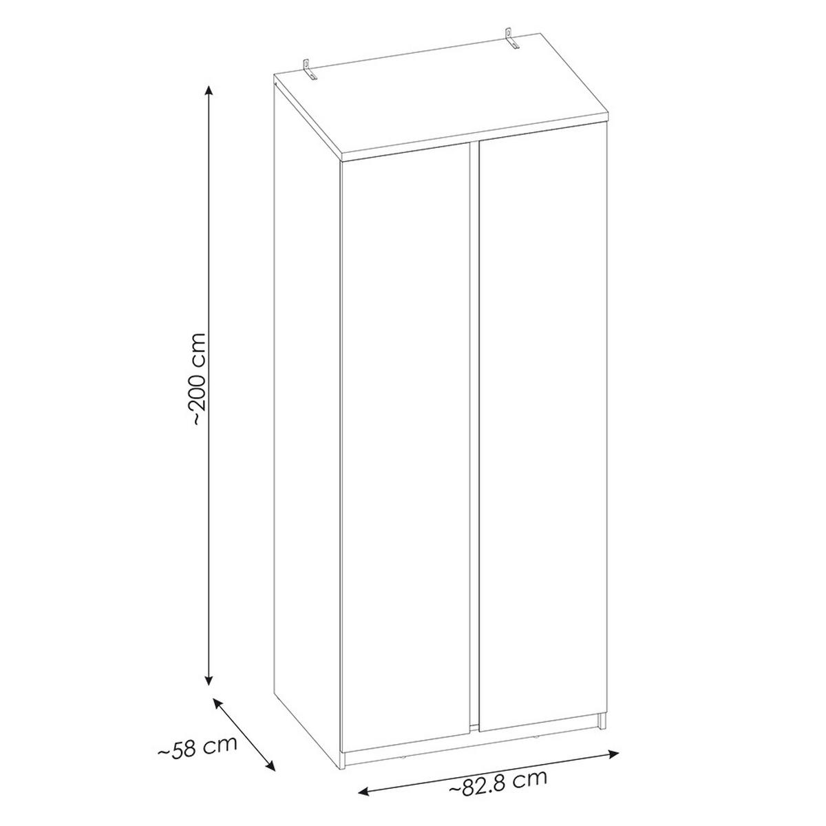 KLEIDERSCHRANK Fortaleza-129 - Braun, Holzwerkstoff (83/200/58cm) - Lomado