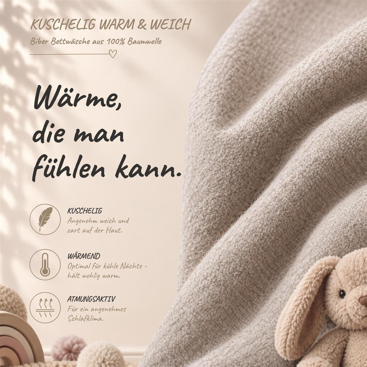 BIBER-BETTWÄSCHE 100x135 für Babys - Made in Germany! Flauschig warmer Flanell Kinder Bettbezug aus 100% Baumwolle für Herbst & Winter - Tiere Rosa - Rosa, Textil (100/135cm) - Carpe Sonno