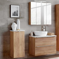 BADMÖBEL-SET 3-TLG. Toskana-56 - Braun, Holzwerkstoff (135/190/46cm) - Lomado