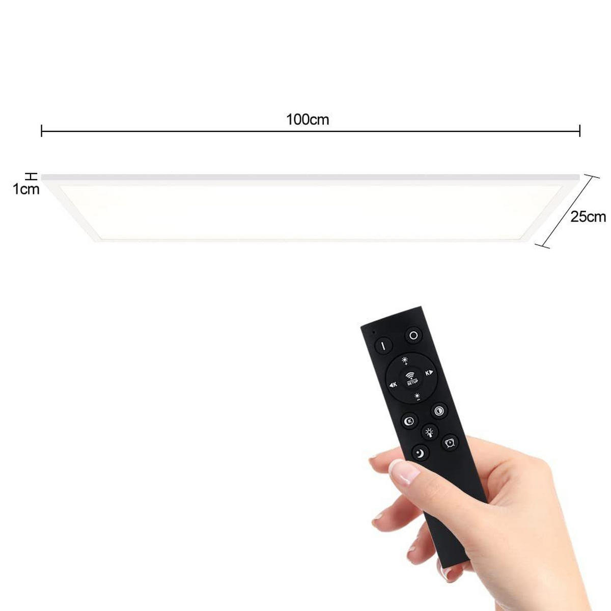 LED-DECKENLEUCHTE Thrall 100/25/1cm - Weiß, Metall (100/25/1cm) - ZMH