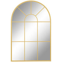 WANDSPIEGEL Fensterspiegel 91 x 60 cm Dekorativ Spiegel mit Metallrahmen Gold - Goldfarben, Glas/Metall (2/60/91cm) - HOMCOM