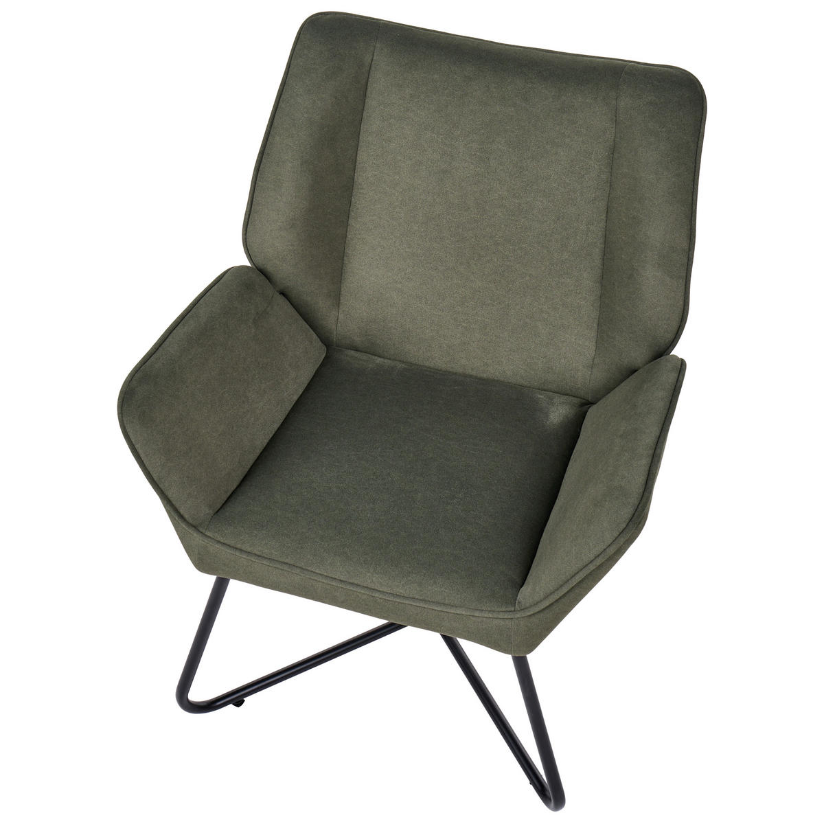 SESSEL Samtstoff Dunkelgrün Gressela - Schwarz/Grün, Textil (67/87/67cm) - Beliani