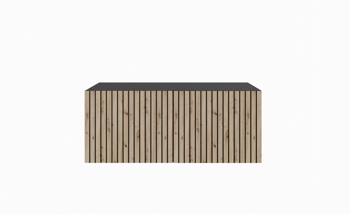 TV-SCHRANK CORA - Schwarz/Eiche Artisan, Holzwerkstoff (100/41/40cm) - Meblini