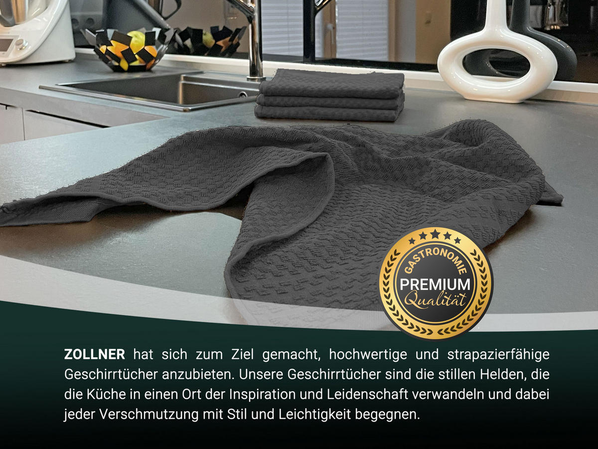 GESCHIRRTÜCHER, 10er-Set, 45x60 cm, 100% Baumwolle, Braun - Taupe, Textil (45/60cm) - Zollner