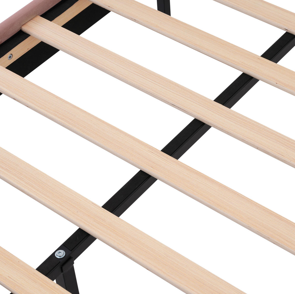 POLSTERBETT mit LED-Kopfteil 140x200 cm Samt Pink - Pink, Metall (140/200cm) - Meubliv