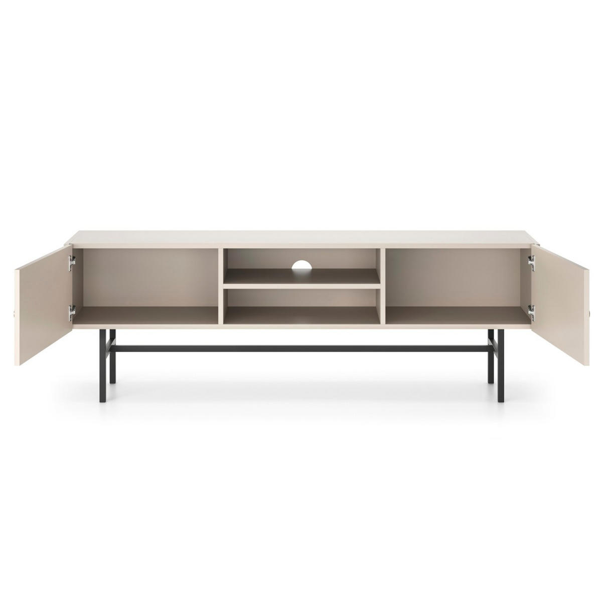 TV-LOWBOARD Divenos Greige 155 cm - Taupe/Goldfarben, Holzwerkstoff/Metall (155/52/35cm) - Selsey