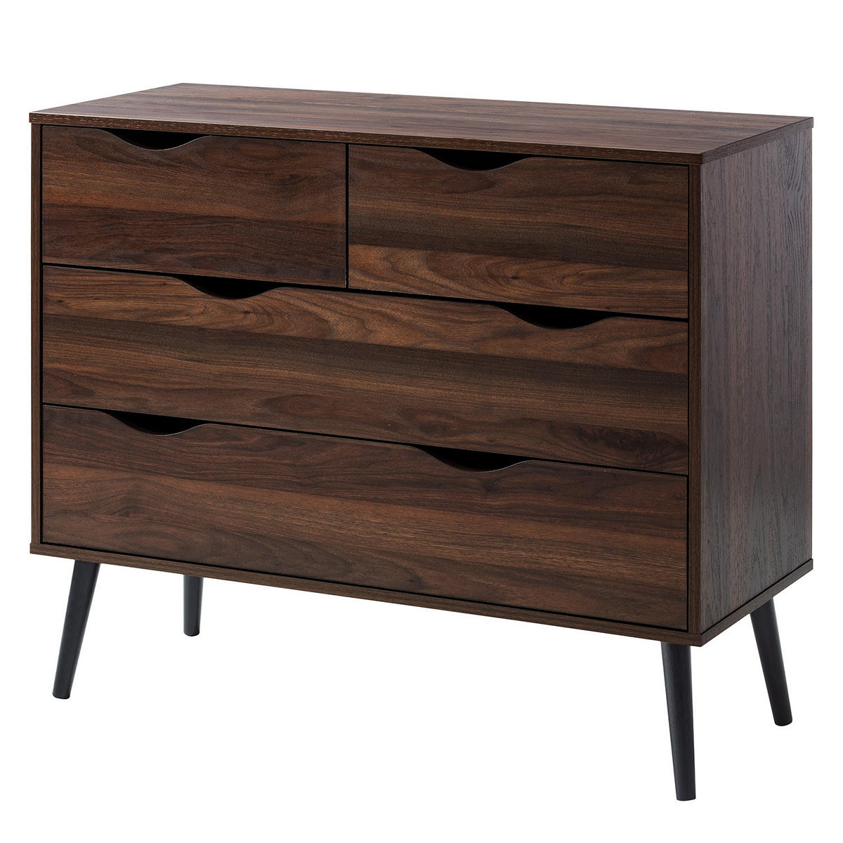 KOMMODE - 4 Schubladen, Walnuss Dekor - Walnussfarben, Holz/Holzwerkstoff (99/82/39cm) - home24