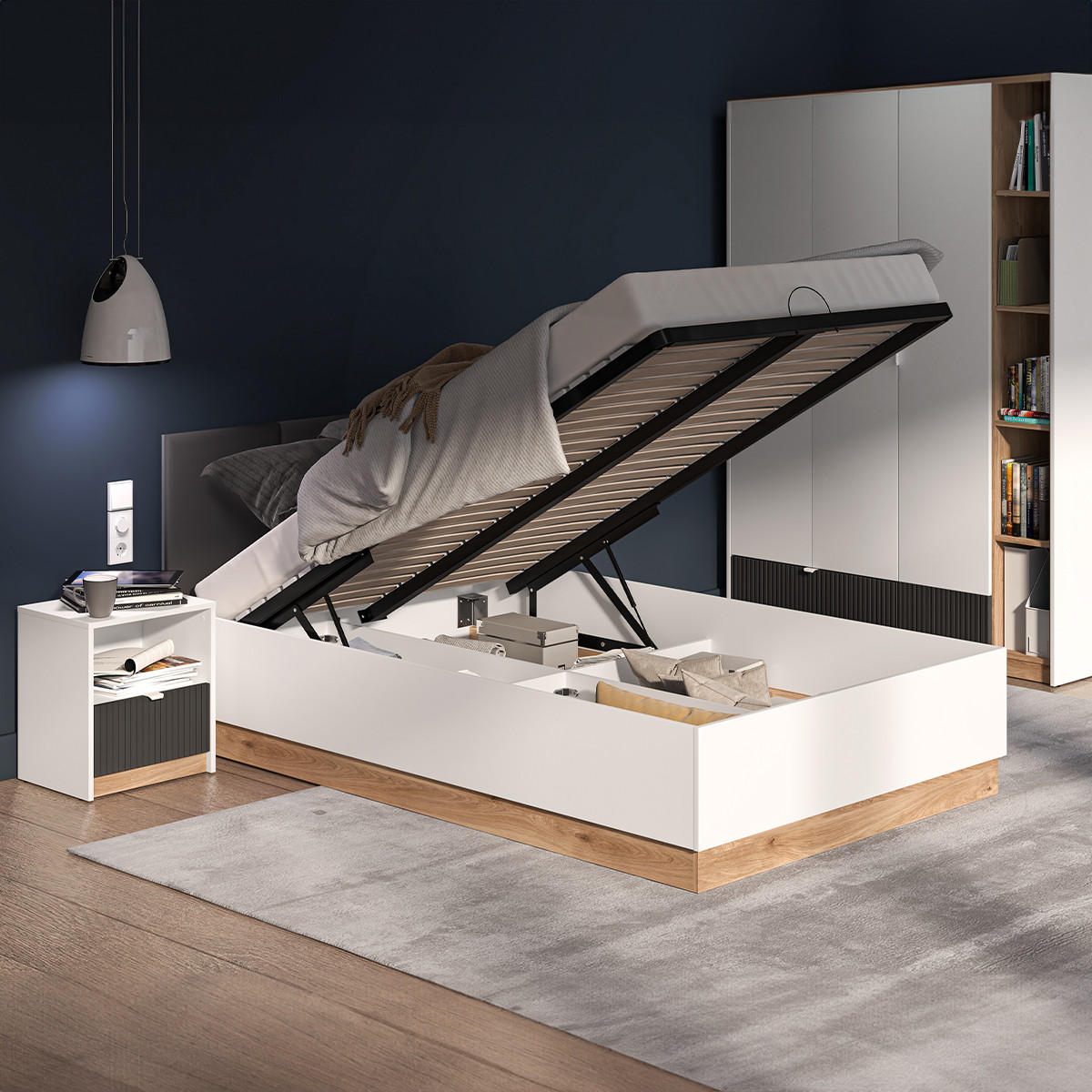 BOXSPRING POSTEL 120/200 Ronan Bílá - bílá, kompozitní dřevo (120/200cm) - Petits-meubles