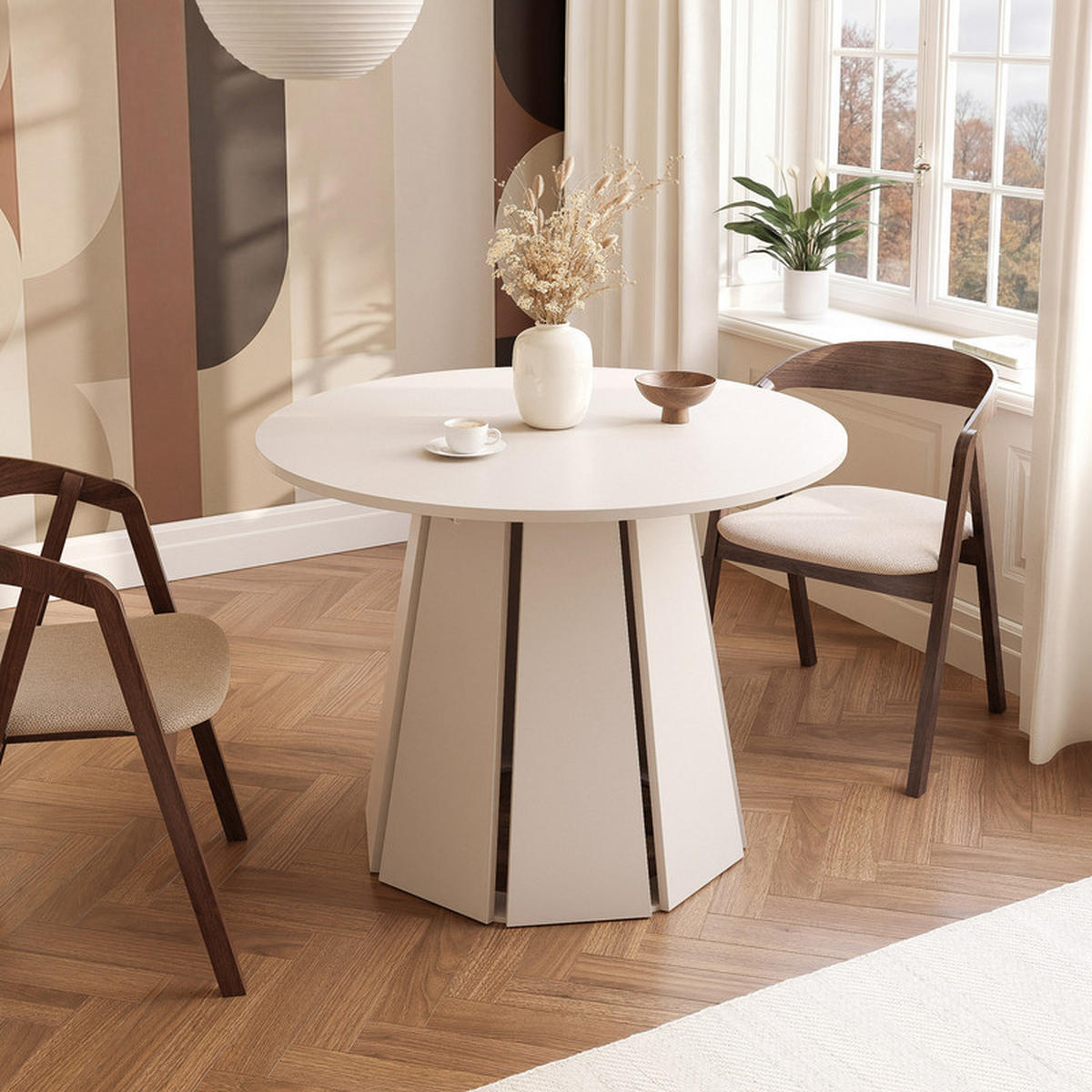 AUSZIEHBARER Tisch VERDA 100–140 cm, Farbe Kaschmir - Kaschmir, Holzwerkstoff (100/100/76cm) - Idohome