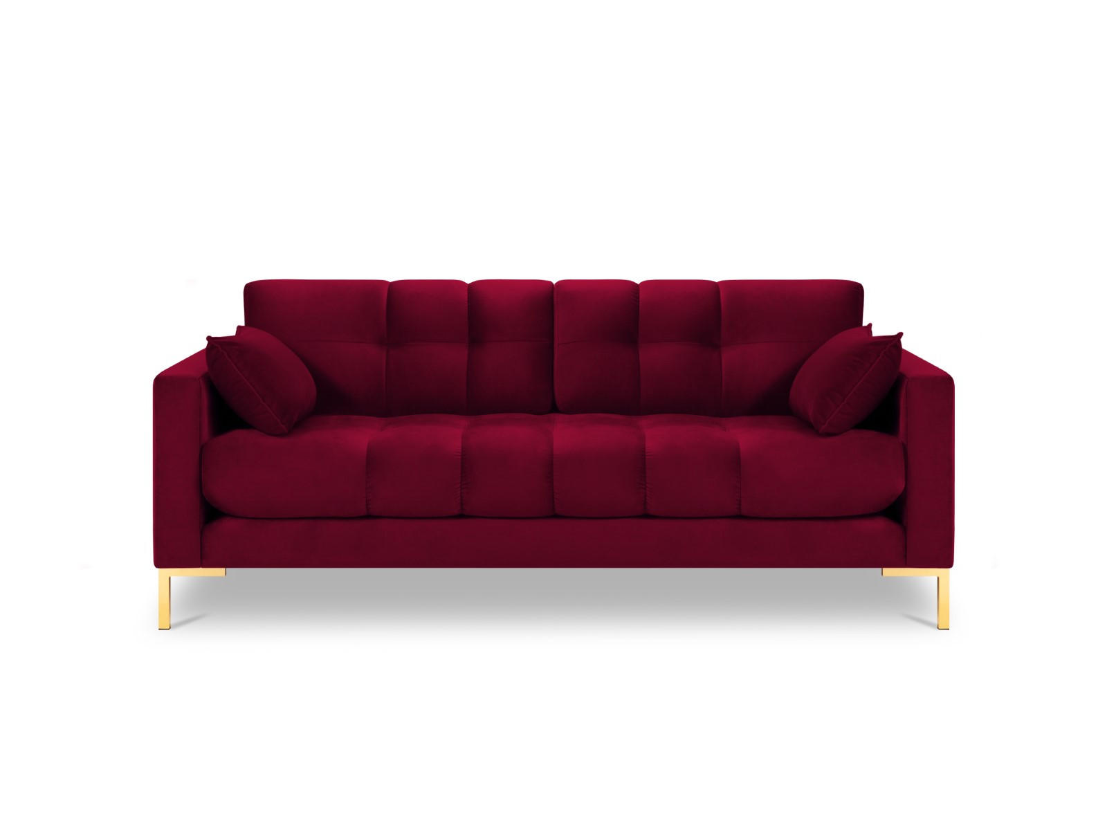 SOFA Mamaia aus Samt rot 3 Sitzplätze - Rot, Textil (92/75/177cm) - Micadoni