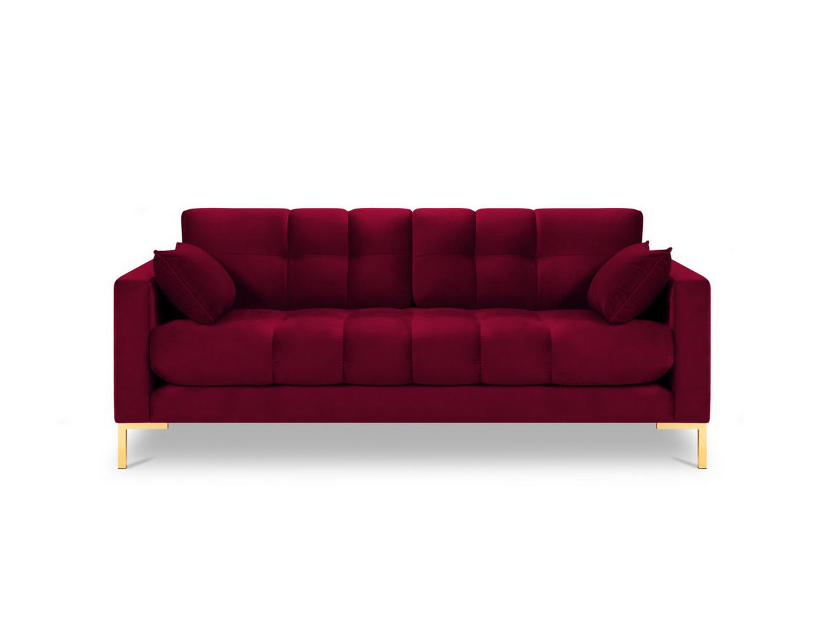 SOFA Mamaia aus Samt rot 2 Sitzplätze - Rot, Textil (92/75/152cm) - Micadoni
