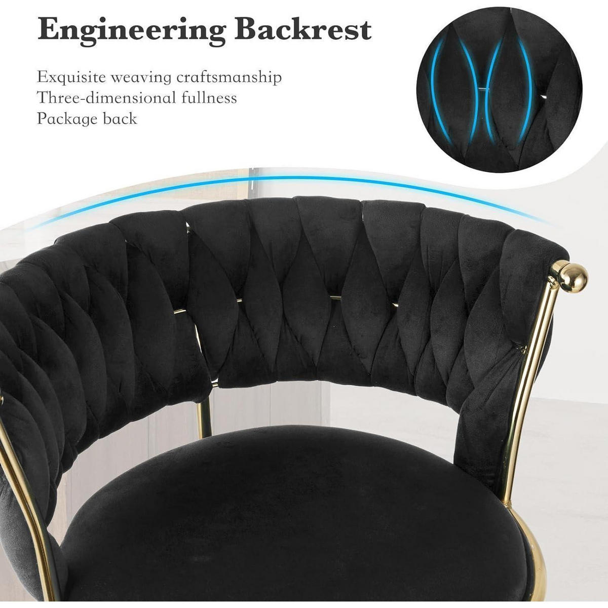 BARHOCKER 4er Set Höhenverstellbar mit Rückenlehne Gold/Schwarz - Multicolor, Textil (46/100/46cm)