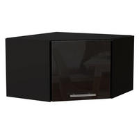 ECKHÄNGESCHRANK Essen W10/60/36 Schwarz Hochglanz / Schwarz Matt 60 / 60 / 36cm - Schwarz Hochglanz/Schwarz, Holz/Holzwerkstoff (60/36/60cm) - Feldmann-Wohnen