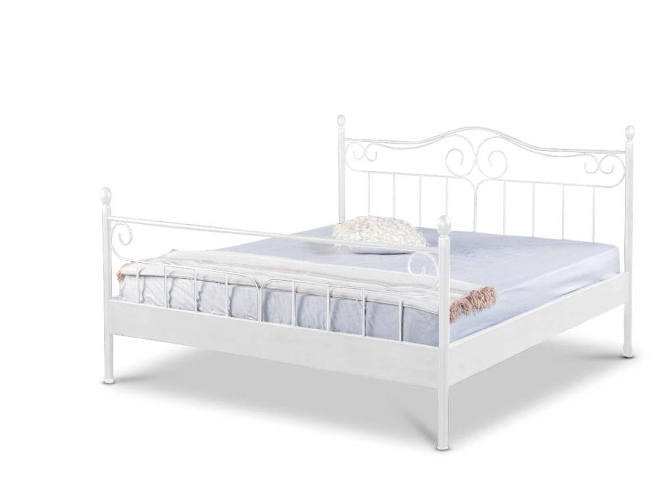 BED BOX Metallbett Weiß 140x220 cm