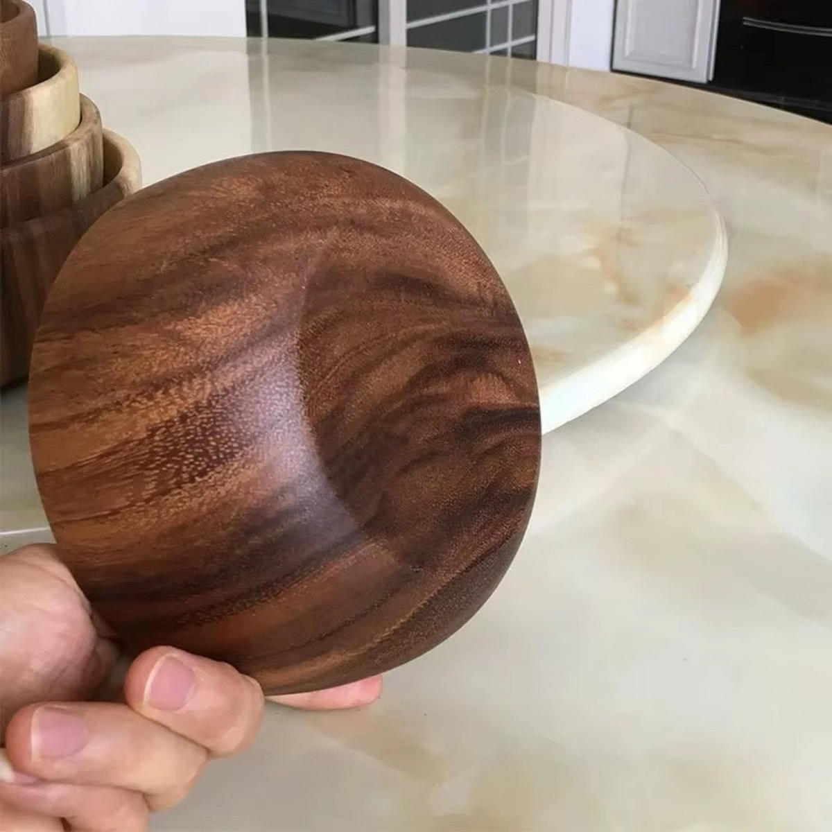 SCHALENSET 4-tlg. Akazienholz Braun 20/16/13/10 cm - Akaziefarben, Holz - Quality Elegance