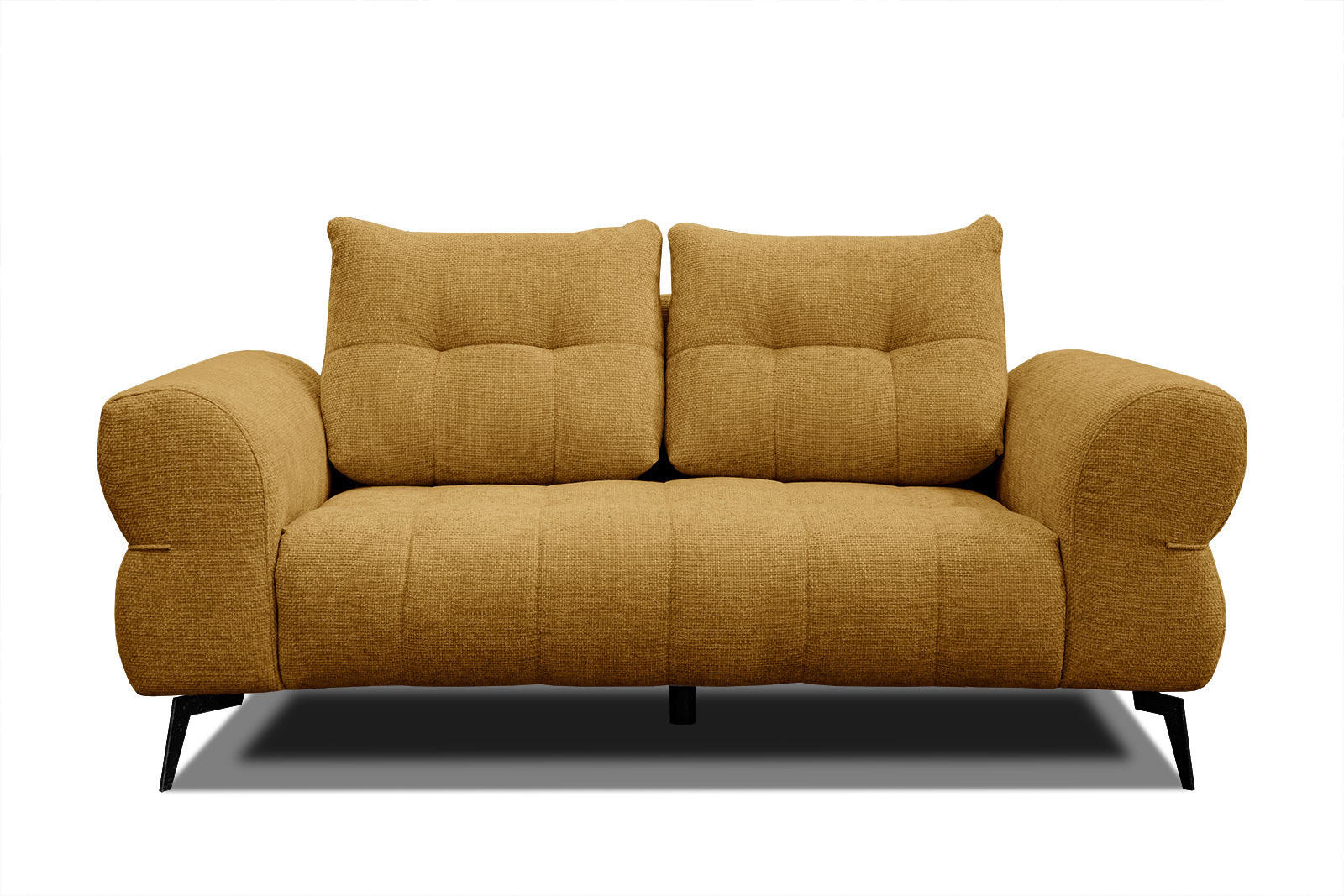 SOFA SALVINI 2-Sitzer, dunkelgelb - Dunkelgelb/Schwarz, Holzwerkstoff/Textil (176/88/99cm) - Courtois Laville