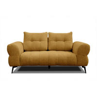 SOFA SALVINI 2-Sitzer, dunkelgelb - Dunkelgelb/Schwarz, Holzwerkstoff/Textil (176/88/99cm) - Courtois Laville