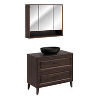 BADMÖBEL 100cm Moka 2er-Set Holz - Braun, Holzwerkstoff (100/84.5/46cm) - Petits-meubles